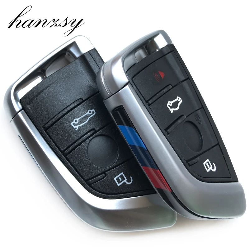 

3 4 Buttons Smart Card Car Key Case Shell For BMW X1 X5 X6 X5M X6M 1 2 7 Series Remote Key Cover blank Fob with Insert Blade