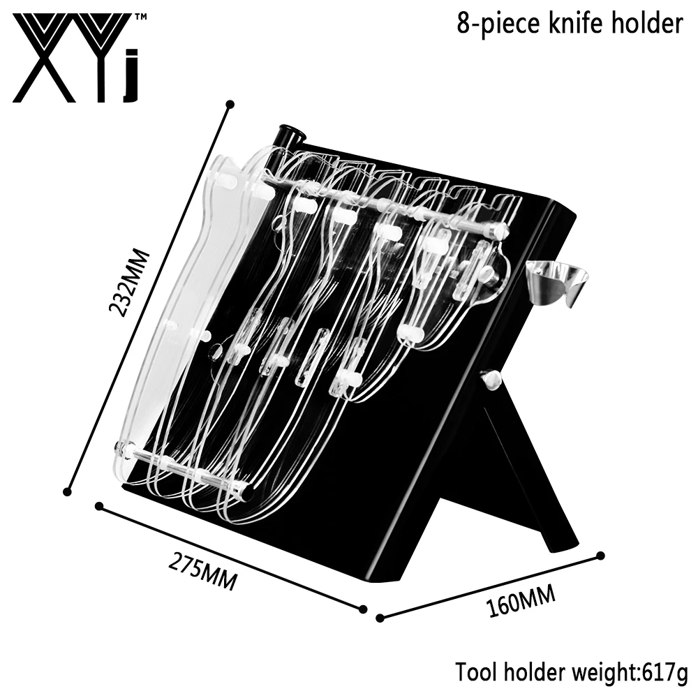 XYj пластиковая акриловая подставка для ножей для 8 шт. набор из нержавеющей стали ножевая машина для кухни точилка кухонная подставка инструменты аксессуар