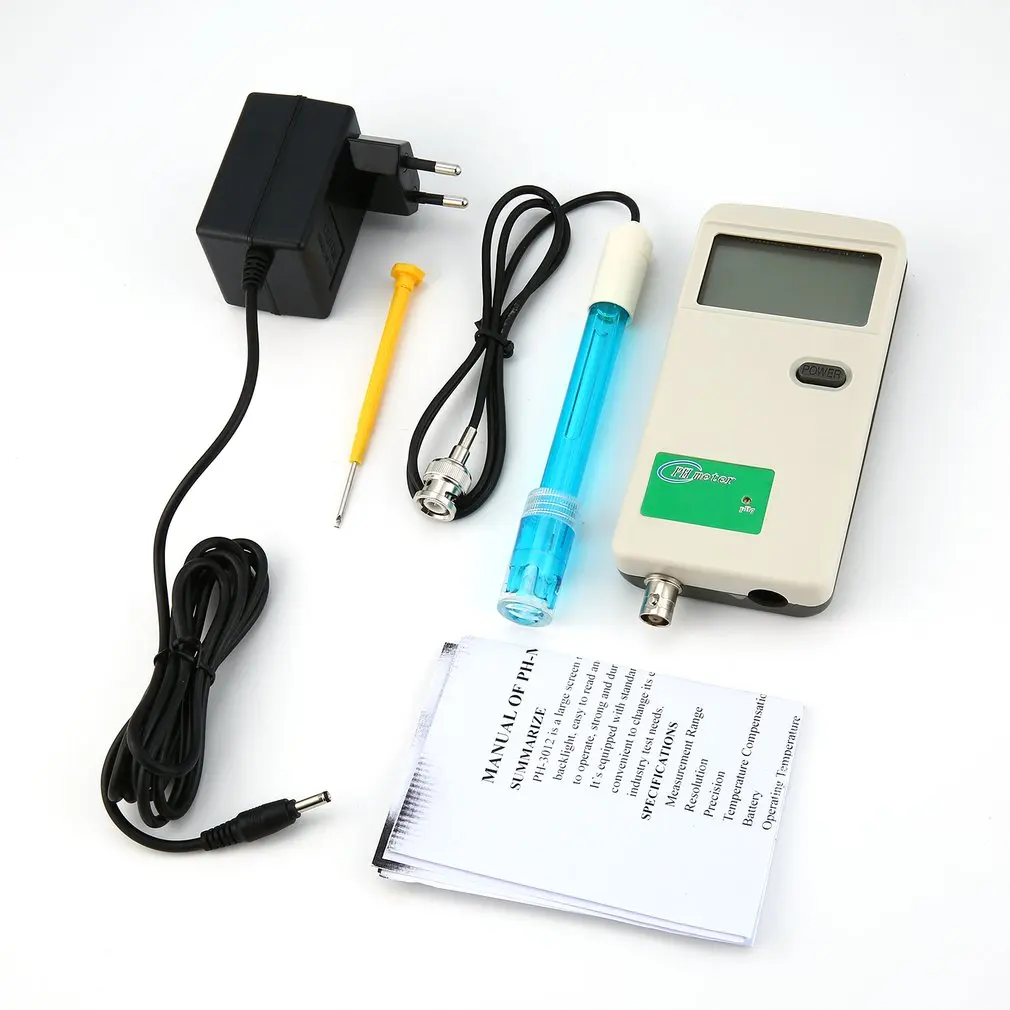 

Portable PH Meter New LCD backlight Digital Water Tester Analyzer for Biology Chemical Laboratory Aquarium Hydroponic PH-3012