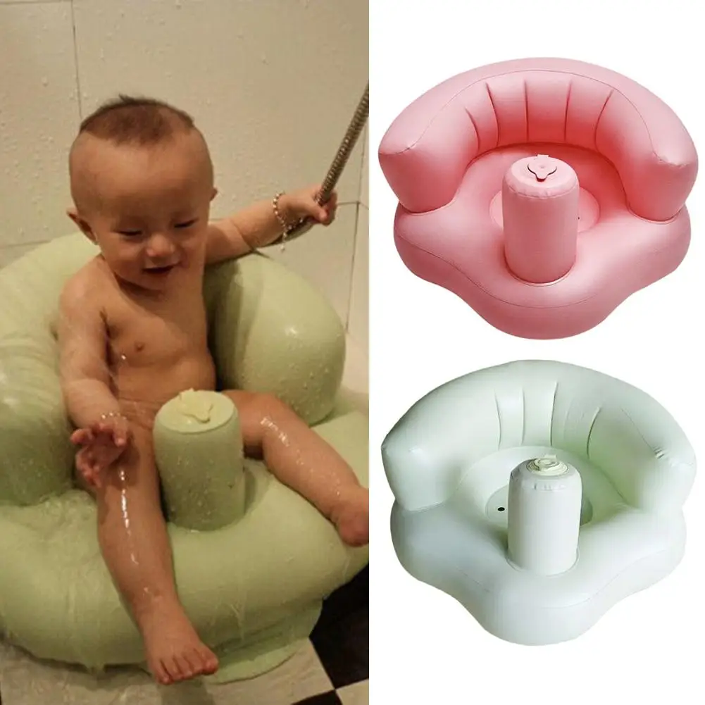 

Inflatable Baby Kid Children Play Water Bath Soft Seat Kid Learn Stool PVC Dining Chair Learning Seat Easy Use Carry for Travel