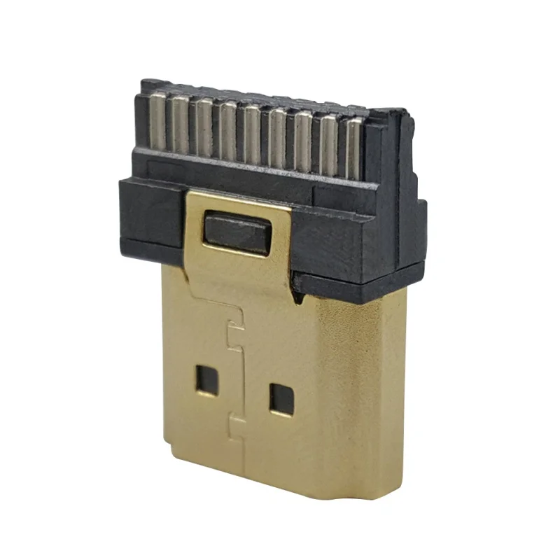 10 шт. HDMI 19Pin Штекерная позолоченная проволока для припоя DIY соединители
