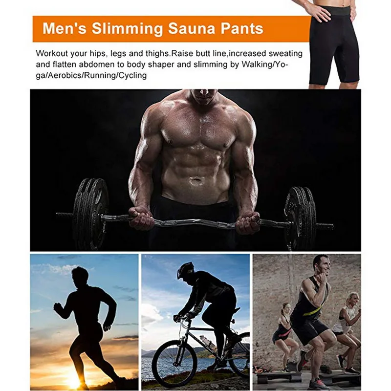SFIT, мужские шорты, формирователь тела, термо штаны для похудения, тренировочные брюки из неопрена, облегающие трусы для сжигания жира и потери веса