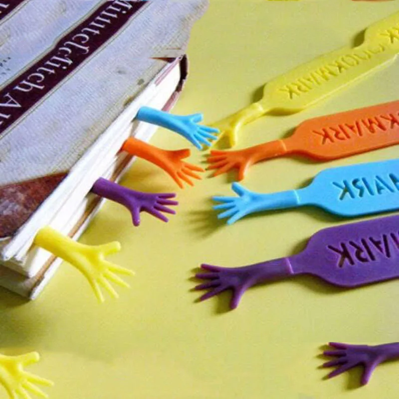 

4 Pcs/set Cute Colorful Bookmarks Help Me Hand Gesture Shape Bookmark Gift Book Mark Stationery School Office Supplies