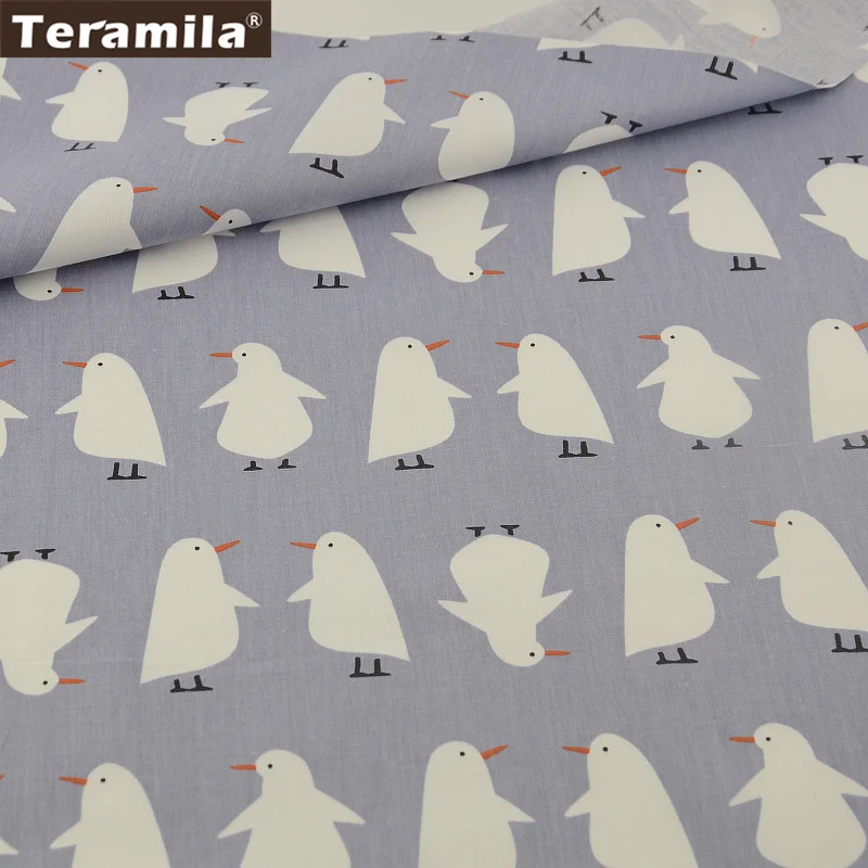 

Teramila 100% Cotton Fabric Penguin Designs Twill Fat Quarter Home Textile Patchwork Bedding Clothing Baby Quilting Tecido CM