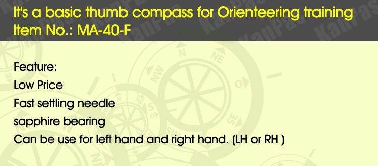 Низкая цена, хорошее качество, KANPAS основные ориентирование большой палец компас, ориентирование компас, MA-40-F от фабрики компас