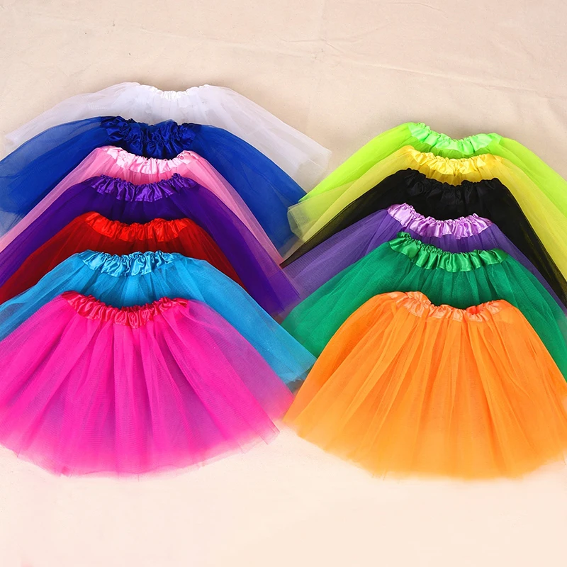 Юбка пачка для маленьких девочек ярких цветов детская балетная сетчатая юбка