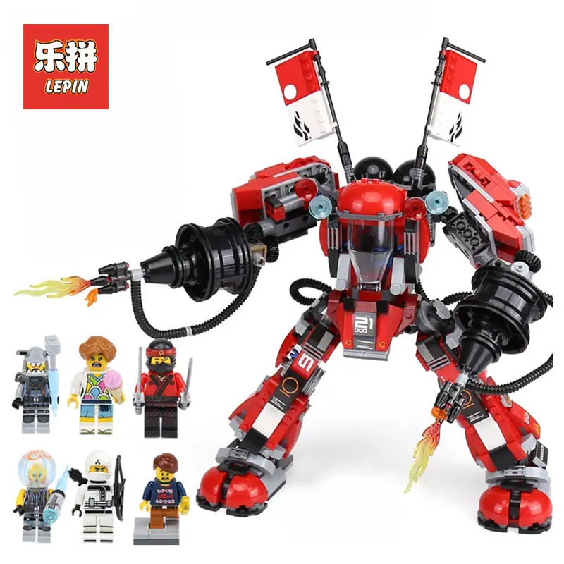 

Lepin 06052 Fire Mech Ninjago Movies Series Fire Robot LegoINGlys 70615 Model Building Blocks Bricks Toys for Children Gifts
