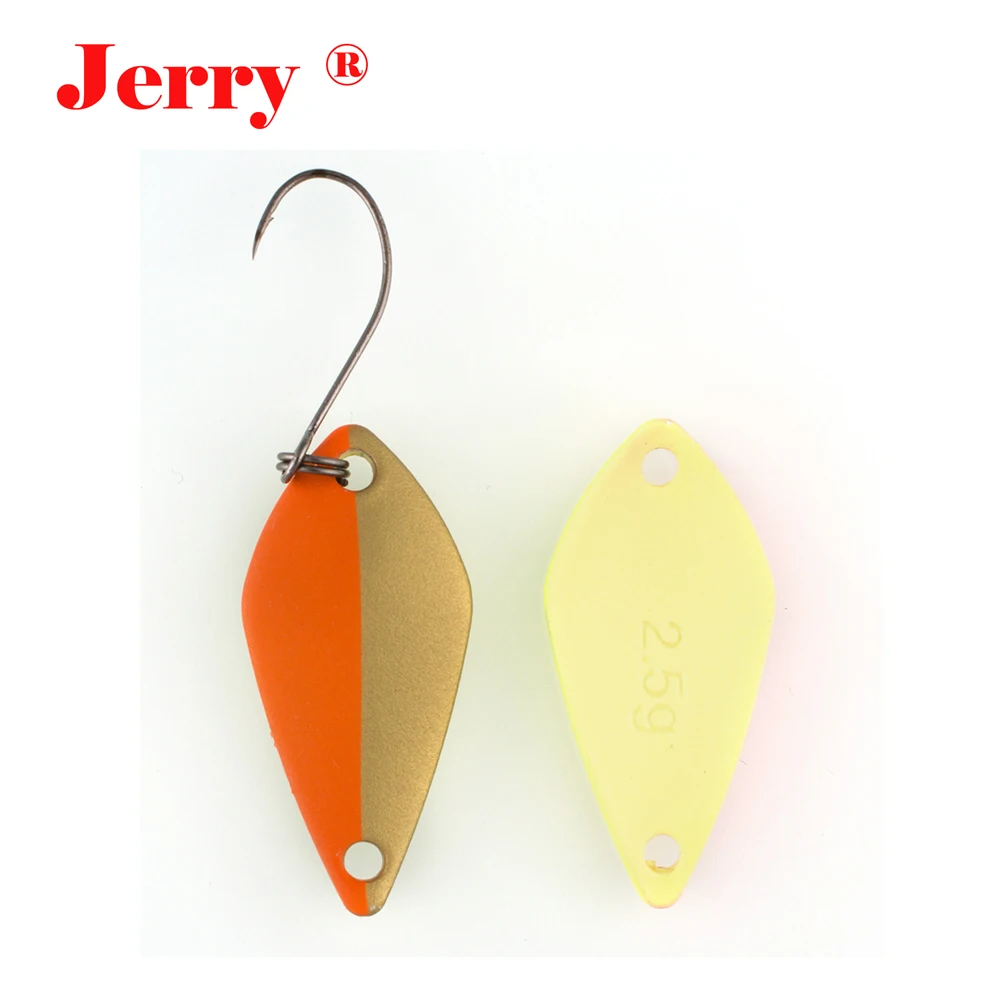 Джерри 2,5g 3,5g 5,5 г форель приманки Спиннинг рыболовная ложки металлическая рыболовная приманка Светящиеся УФ Цветной pesca блесна, блесна, приманка воблер(wobbler - Цвет: orange gold