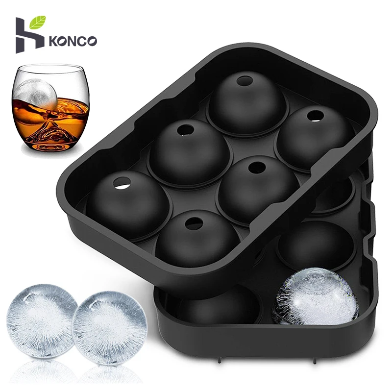 KoncoWhiskyIceBallMaker6gridsIceCubesTrayMoldsSiliconeIce