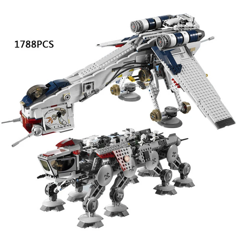 

Lepin 05053 Star Series 1788Pcs War Wars Genuine The Republic Dropship Set Building Blocks Bricks compatiable 10195 Toys