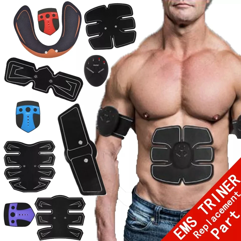 

2pc weight loss Slimming Machine EMS Replacement Part Muscle Stimulator Abdomen Leg Arm Neck Patch Slim Belt Rechargeable Black