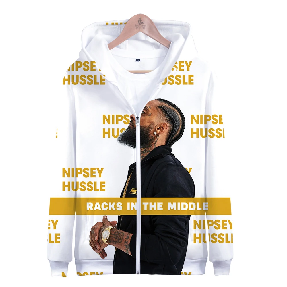 Nipsey Hussle Street cool Повседневная модная толстовка с капюшоном на молнии популярные толстовки на молнии с 3D принтом Kpop