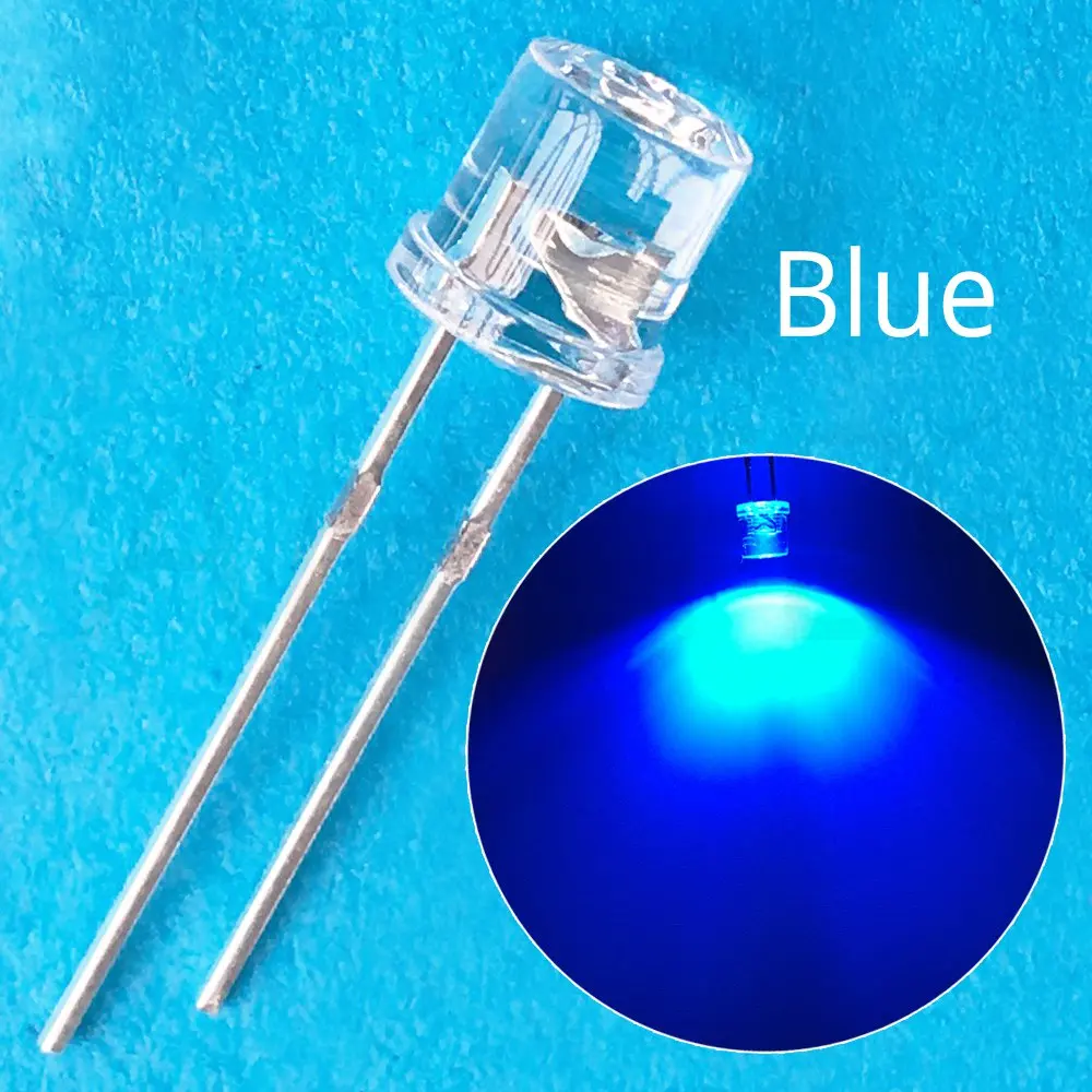 Ahltd 5mm Flat top white Red Pink Yellow Blue Wide Angle Light lamp Diode LED ultra bright bulbs emitting diodes F5 5mm Lamp