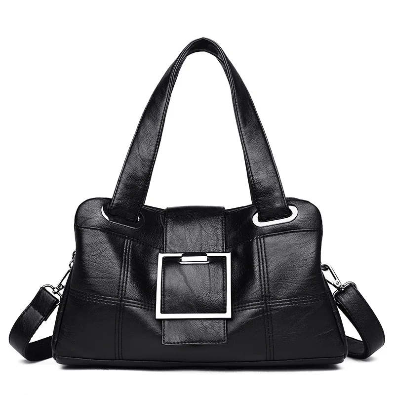 الأزياء الصلبة النساء وسادة يد لينة جلد النساء أعلى مقبض حقيبة حمل حقيبة كتف كبيرة قدرة رسول سيدة 2019 C1051