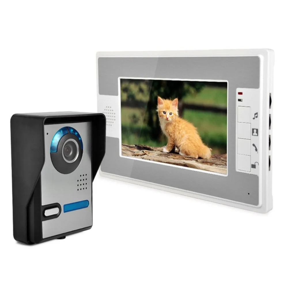 

7 Inch Video Intercom Monitor Doorphone System Video Door Phone HD Camera Kits Support Unlock Monitoring For Villa House