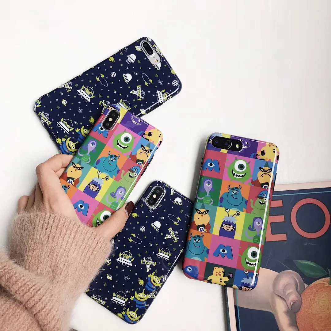 

Lovely Cartoon toy story doll Alien phone case for iphone 6 6s 7 8 plus x xs max xr Glossy monstrous soft Cover Fundas