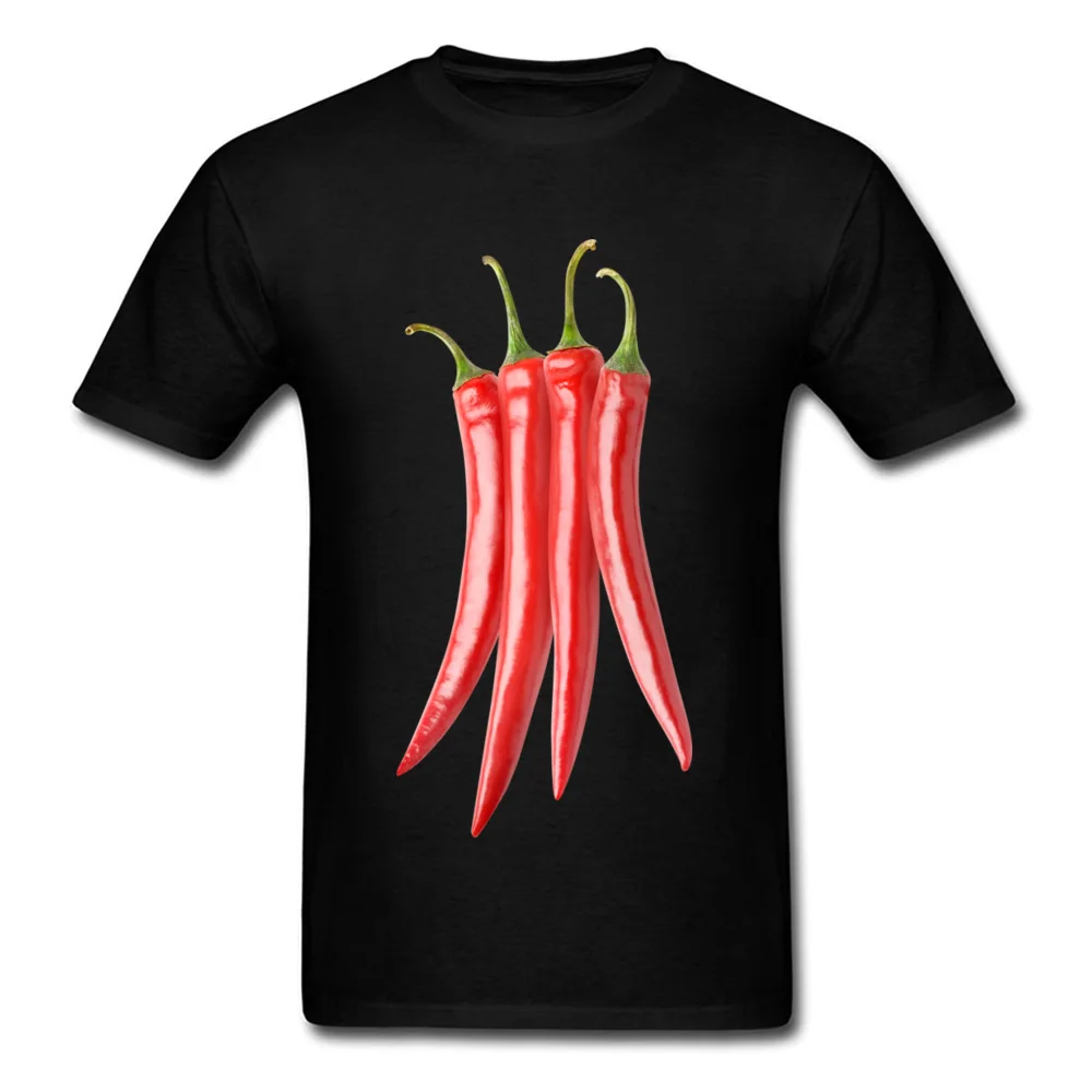 Party T-Shirt 2017 New Fashion Crew Neck Bunch of chili peppers 100% Cotton Men Tops Shirts Printing Short Sleeve Tee Shirts Bunch of chili peppers black