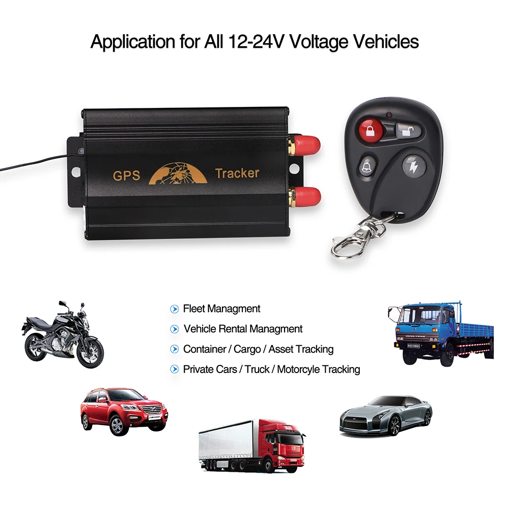 

TK103B Car GPS Tracker Real Time Tracking Locator With SOS Alarm Over Speed Alert Support GSM / GPRS Network Protect Child Pets