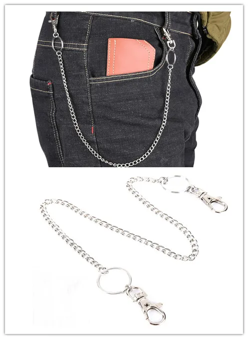 49cm Long HipHop Key Chains Fashion Metal Wallet Belt Key Chain Rock Punk Trousers Keychain Hipster Pants Keyring Jewelry 1pc