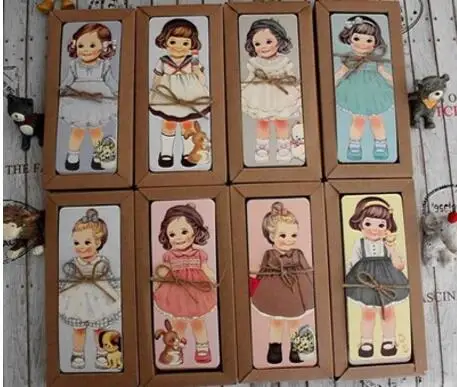 

(1 Lot=30 Sheets) DIY Scrapbooking Retro doll Paper Bookmarks Set Message Card Wedding Souvenirs