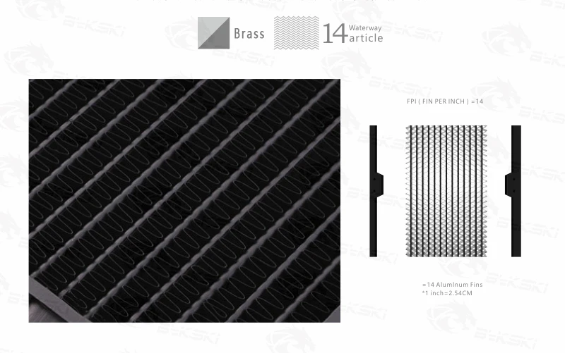 BYKSKI 28 мм Толстая медь+ латунь 280 мм компьютерный жидкостный теплообменник для 140 мм вентиляторов G1/4''