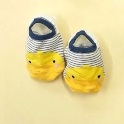 4 пары детских носков для детей 0-4 лет, носки для новорожденных, хлопок, 4 рисунка животных, носки для мальчиков и девочек - Цвет: Duck