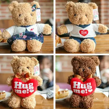 

Lovely Stuffed Teddy bear 30cm Kawaii Teddy Bear Plush Pillow with Heart Soft Plush Toys for Girls Birthday Gift