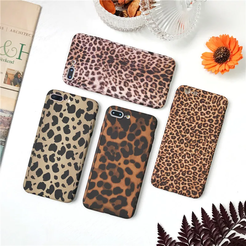 Роскошный чехол для телефона с леопардовым принтом Etui iPhone XS Max X XR 6s 6 7 8 Plus 5S SE