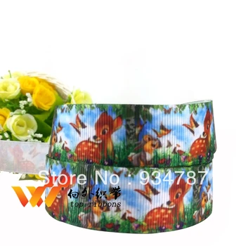 

Free shipping 50 yard per size character printed grosgrain ribbon 1078