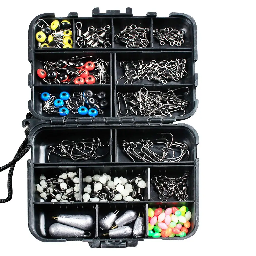 

177pcs/Set Tackle Box Fishing Set Black Metal Fishing Accessories Set Fishing Accessories Sea Fishing Hook Tools Angling