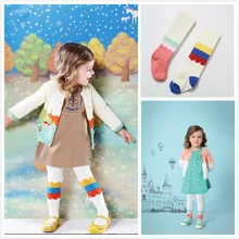 Весенние детские чулки для девочек; Модные цветные колготки для маленьких девочек с рисунком; повседневные трикотажные колготки для девочек