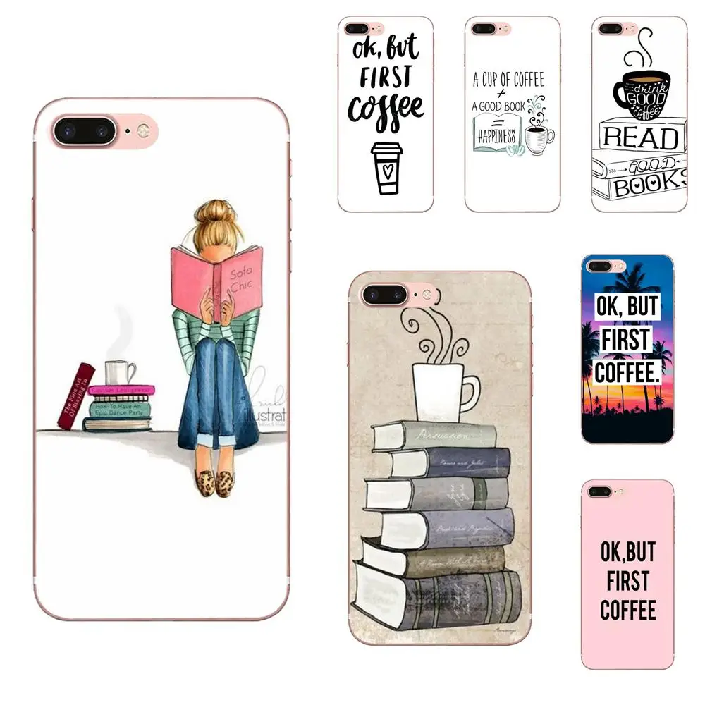 Красочный стиль для Huawei P7 P8 P9 P10 P20 P30 Lite Mini Plus Pro 2017 2018 2019 Ok But First Coffee Book Girl