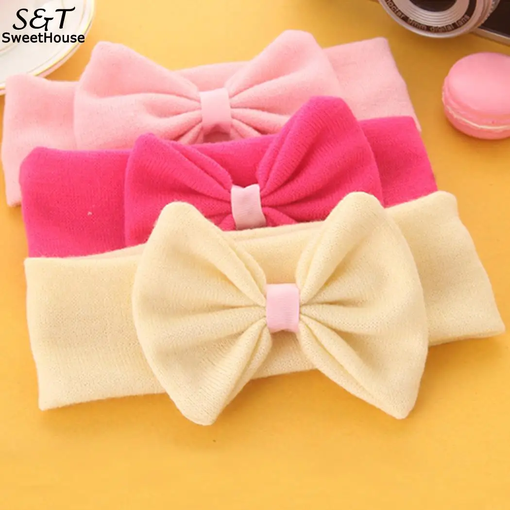 

Headwraps Bowknot Headbands Girls Wide Hairbands Kids Hair Accessories