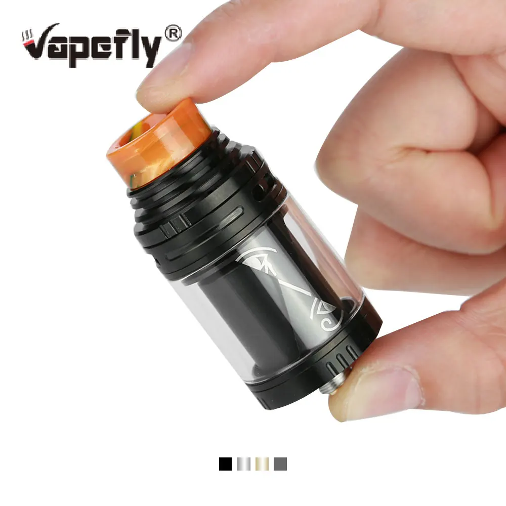 

New Original Vapefly Horus RTA Tank 4ml with 25mm Diameter & 810 Resin Drip Tip & 510 Drip Adapter & Unique "b" Airflow System