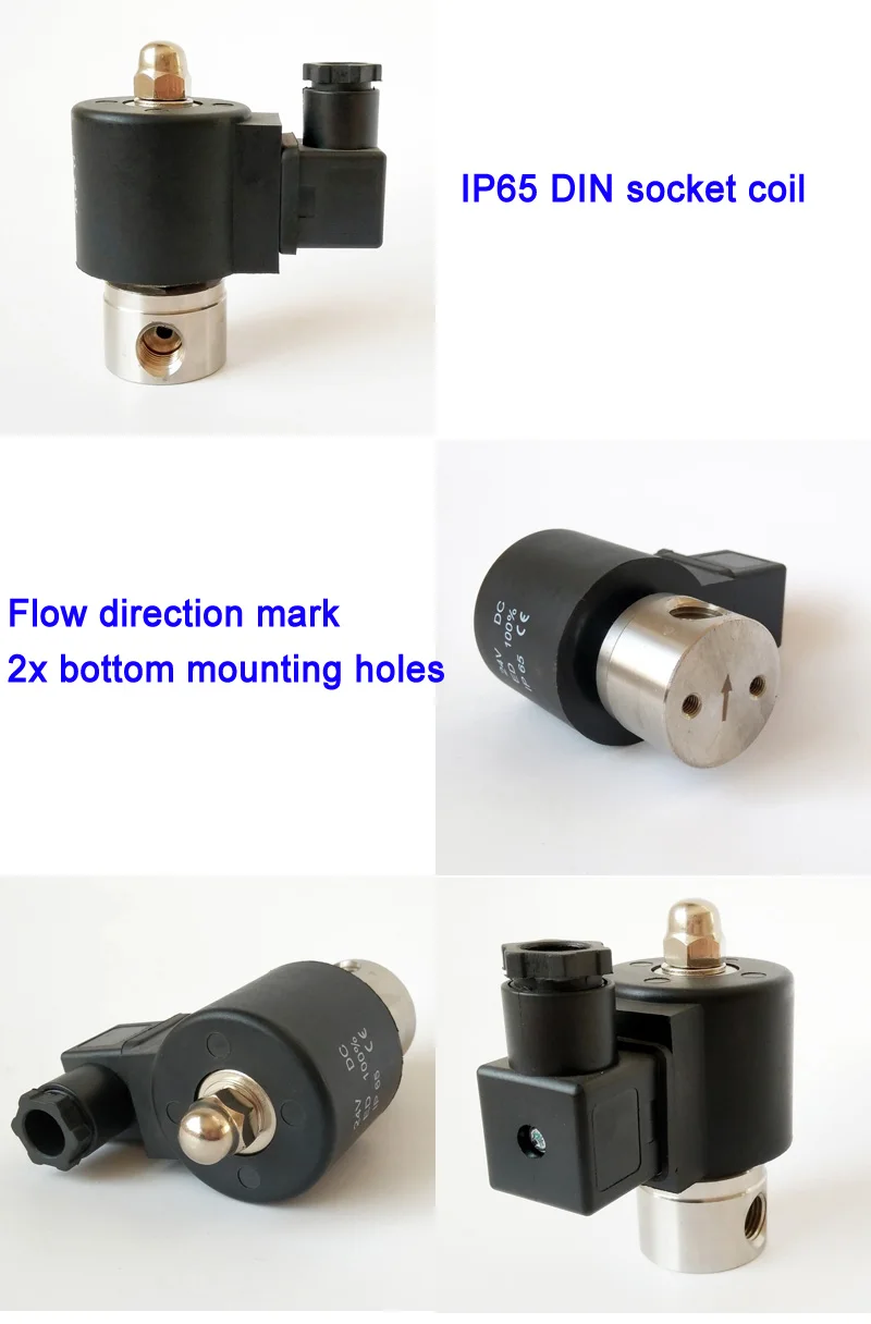 1/" 3/8" 2/2 способ из нержавеющей стали воздуха воды использовать нормально закрытый 220 вольт Соленоидный клапан