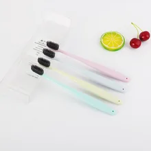 4 шт четыре бамбуковые черные зубные щетки без печати тот же японский простой хороший продукт супер тонкая мягкая зубная щетка для волос