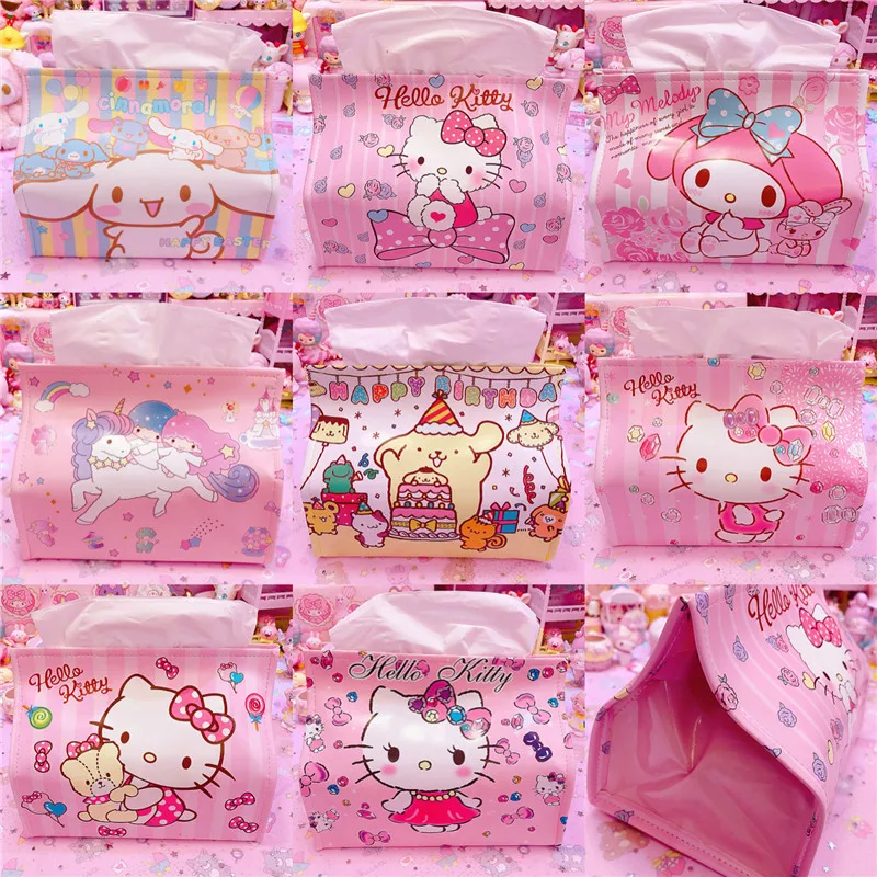 Милый мультяшный my melody twin stars тканевый держатель коробки для автомобиля