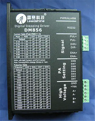 

DHL/EMS 2*CNC Stepper Drive 2ph 2.1~5.6A 18~80VDC Matching Nema23 34 Motor DM856 Leadshine -A2