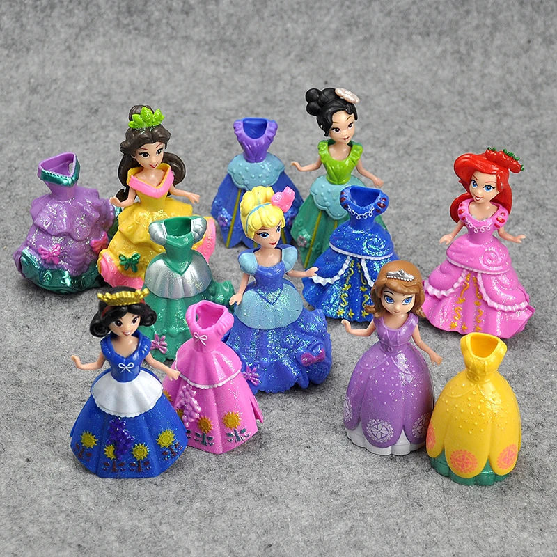 Фигурка Принцессы Disney 12 шт./лот 8 10 см игрушка Белль Холодное сердце Эльза София