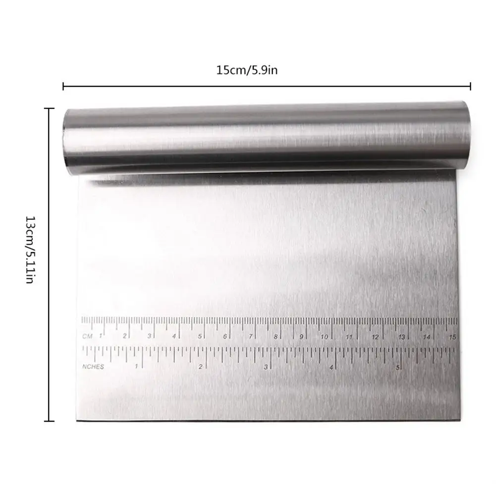 Резак для теста из нержавеющей стали для муки со шкалой лопатка скребок лезвие инструмент скамейка скребок для теста нож кухонный инструмент для выпечки