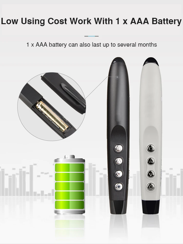 Hot Wireless Presenter Laser Pointers 2.4G RF Wireless PPT Presentation Remote Control Red Light USB Flip Laser Pointer Pen (10)
