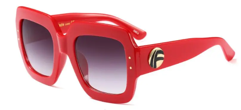 Роскошные итальянские брендовые негабаритные Квадратные Солнцезащитные очки женские Ретро брендовые дизайнерские солнцезащитные очки с большой оправой женские зеленые красные солнцезащитные очки 1159R - Цвет линз: Red