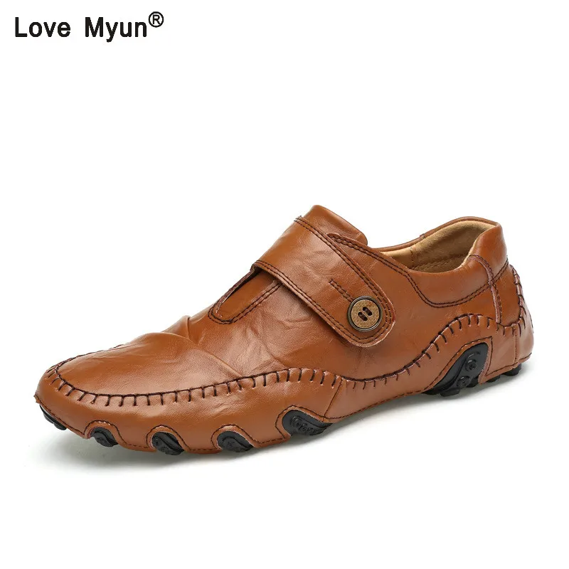 

Fashion British Style Men Causal Shoes Genuine Leather Men Shoes Slip On Men High Quality superstar Shoes Breathable Men's Shoes