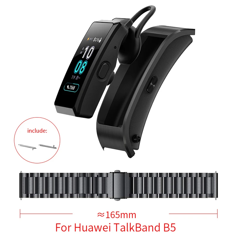 18 мм ремешок из нержавеющей стали для huawei TalkBand B5 Цельный металлический ремешок для часов, Миланская петля сменный ремешок Talk Band B5 браслет