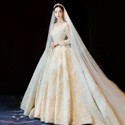 Шикарное свадебное платье 2019 великолепный высокое качество атласное свадебное платье Вечерние торжественное платье свадебное Vestido De Noiva