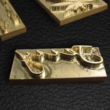 Length3cm Width2.5cm металла латунная форма печать для кожи индивидуальный дизайн логотипа брендинг пластин Пластик формочка для торта, хлеба нагрева