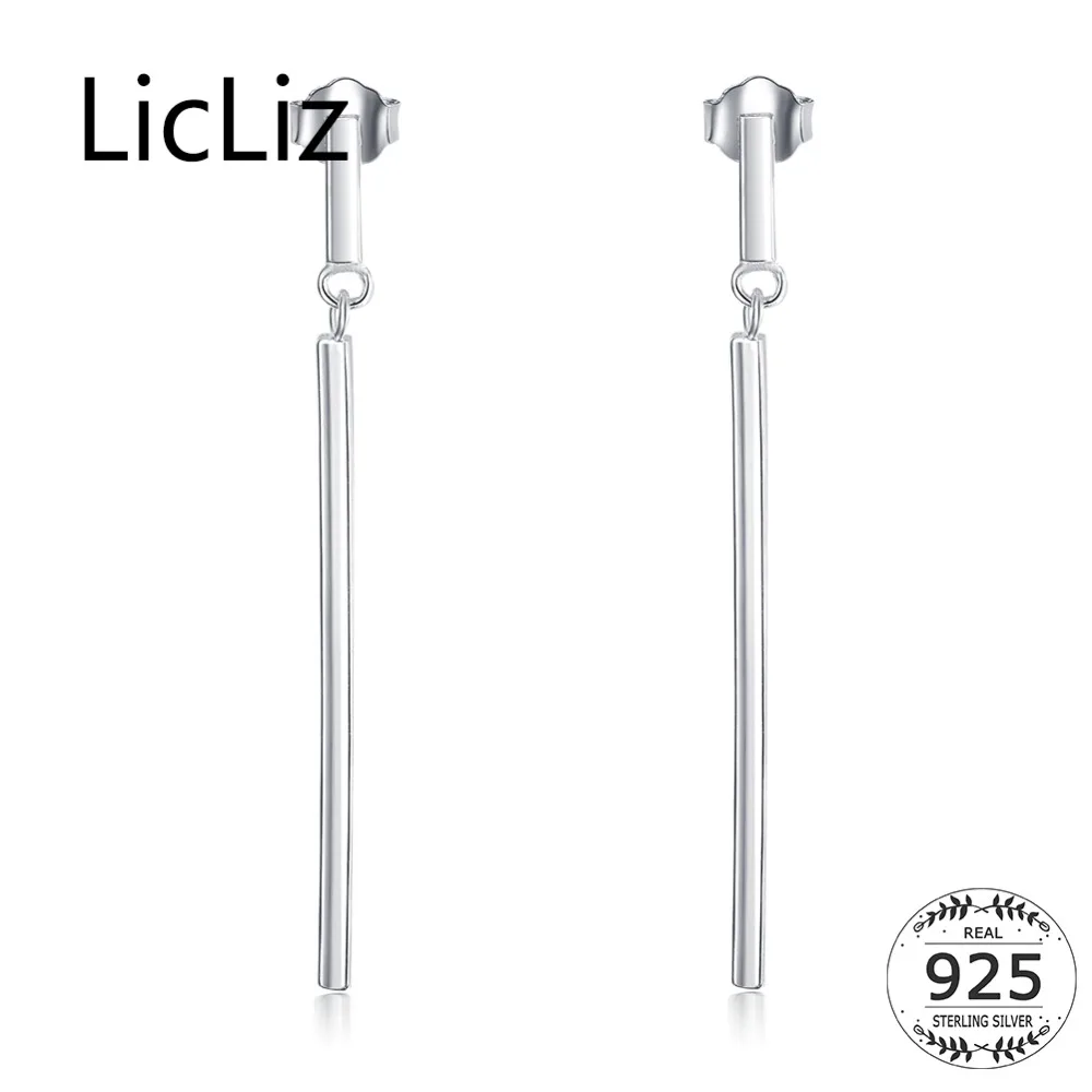 LicLiz 925 Sterling Silver Cuboid Drop náušnice Šperky pro ženy 2017 Novoroční dárky Minimalistické umění Boucle D'oreille LE0245