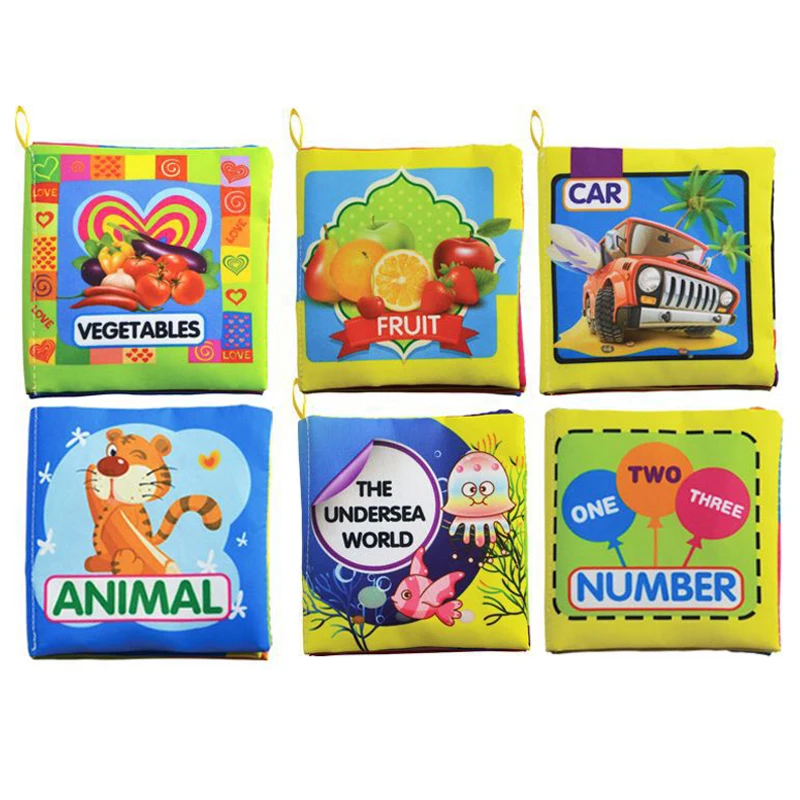 6 Styles Soft Rattles Cloth Book Intelligence Development Early Education Can Be Washed Books Cute Animals