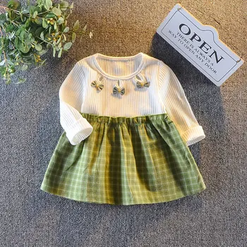 

First birthday baby girl party christening dress for spring newborn baby girl long sleeve cloth overalls dresses princess dress