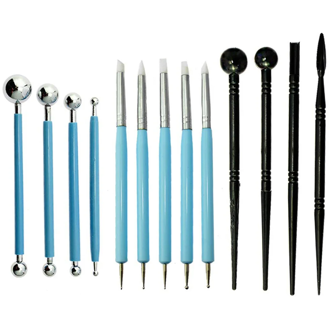 

13pcs Pro Silicone Dual Headed Tip Pens Sculpture Tool Multi DIY Polymer Modeling Clay Sculpting Tools Crafts DIY Supplies